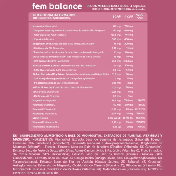 Fem Balance (30 dosis) - Imagen 5